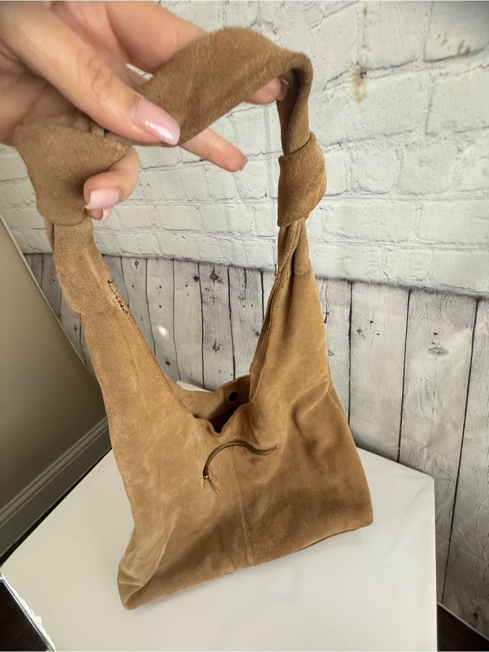 American Leather Co. Gables Suede Hobo - Picture 6 of 13